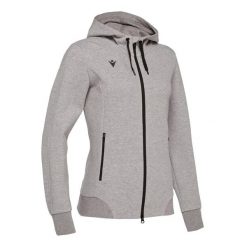 Damska bluza z kapturem zapinana na zamek Macron lyre. Szare bluzy damskie Macron, m, bez wzorów, z dżerseju, bez ramiączek, z kapturem. Za 339.30 zł.