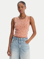 RVCA Top Shiver 23B071504 Różowy Slim Fit. Czerwone topy damskie RVCA, l, bez wzorów, z wiskozy, bez kołnierzyka, bez ramiączek. Za 229.99 zł.