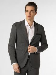 Finshley & Harding marynarka od garnituru modułowego Mężczyźni Slim Fit Sztuczne włókno szary, 26. Szare garnitury męskie Finshley & Harding, m, bez wzorów, z włókna, eleganckie, bez kołnierzyka, bez ramiączek. Za 699.95 zł.