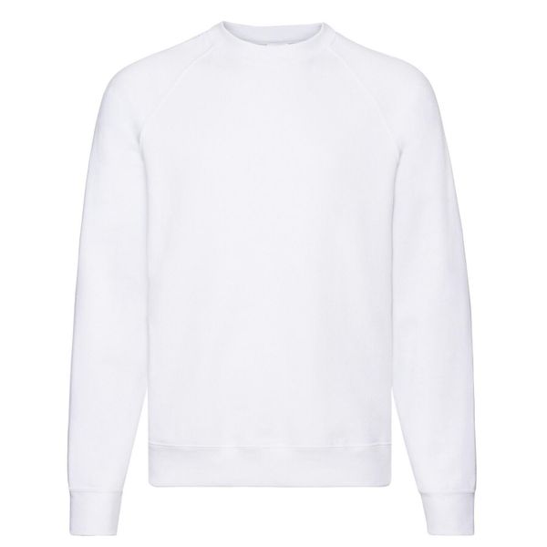 Męska Klasyczna Zwykła Bluza Raglanowa. Białe bluzy męskie fruit of the loom, m, bez wzorów, klasyczne, bez ramiączek, bez kaptura. Za 59.99 zł.