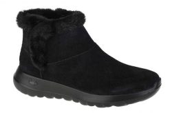 Buty zimowe damskie, Skechers On The Go Joy Bundle Up. Czarne obuwie trekkingowe damskie Skechers, z materiału, przed kolano, bez zapięcia. Za 209.00 zł.