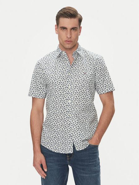 Tommy Hilfiger Koszula MW0MW38585 Beżowy Slim Fit. Brązowe koszule męskie Tommy Hilfiger, l, bez wzorów, z bawełny, bez kołnierzyka, bez ramiączek. Za 189.99 zł.