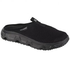 Klapki damskie Salomon Reelax Slide 6.0. Czarne klapki damskie Salomon, bez wzorów, z materiału, sportowe, bez obcasa, bez zapięcia. Za 352.00 zł.