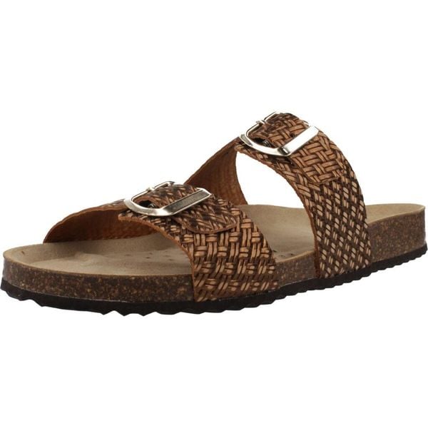 Sandały GEOX D BRIONIA Brąz. Brązowe sandały damskie Geox, bez wzorów, ze skóry, bez obcasa, bez zapięcia. Za 287.99 zł.