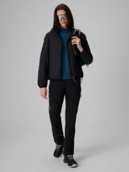 4F Spodnie trekkingowe szybkoschnące damskie - czarne L. Czarne spodnie sportowe damskie 4F, na lato, bez wzorów, z tkaniny, wizytowe, trekkingowe. Za 299.99 zł.