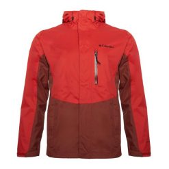 Kurtka przeciwdeszczowa męska Columbia Pouring Adventure III. Czerwone kurtki męskie Columbia, m, bez wzorów, sportowe, bez kaptura. Za 339.99 zł.