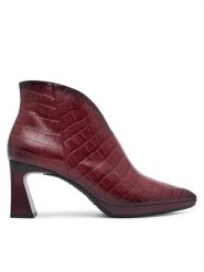 Hispanitas Botki HI254270 Bordowy. Czerwone botki damskie Hispanitas, bez wzorów, ze skóry, bez obcasa, na słupku, bez zapięcia. Za 729.99 zł.