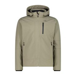 Kurtka z zamkiem błyskawicznym z kapturem CMP. Szare kurtki sportowe męskie CMP, bez wzorów, z softshellu, z kapturem, trekkingowe. Za 371.50 zł.