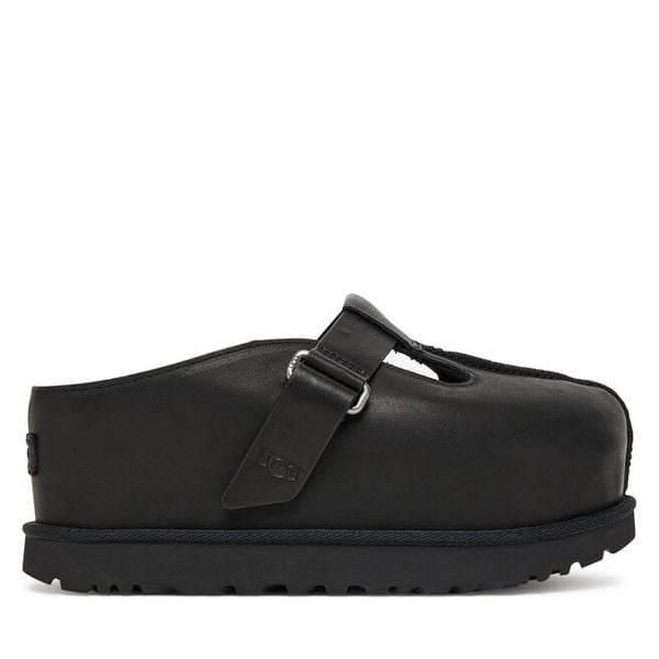 Klapki Ugg. Czarne klapki damskie UGG, bez wzorów, bez obcasa, bez zapięcia. Za 669.99 zł.