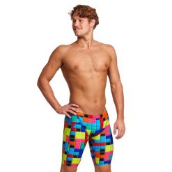 Kąpielówki jammery spodenki na basen męskie treningowe Funky Trunks Blocked. Niebieskie kąpielówki męskie Funky Trunks, m, bez wzorów. Za 221.39 zł.