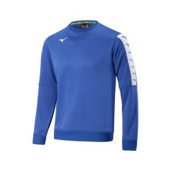Bluza Mizuno Nara Training. Niebieskie bluzy męskie Mizuno, bez wzorów, sportowe, bez ramiączek, bez kaptura. Za 225.00 zł.