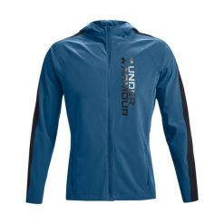 Kurtka do biegania męska Under Armour OutRun The Storm Jacket. Niebieskie kurtki męskie Under Armour, m, bez wzorów, bez kaptura, do biegania. Za 389.00 zł.