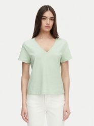 Tommy Hilfiger T-Shirt WW0WW48704 Zielony jasny Regular Fit. Zielone t-shirty damskie Tommy Hilfiger, l, bez wzorów, z bawełny, bez kołnierzyka, bez ramiączek. Za 249.99 zł.
