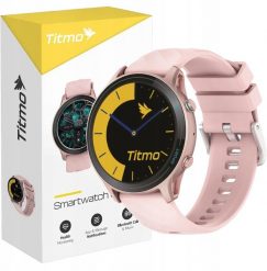 Smartwatch krainaGSM Titmo O-100 Różowy (BNDL7395). Czerwone zegarki smartwatch krainaGSM, bez wzorów. Za 158.89 zł.