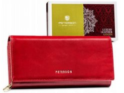 Portfel skórzany Peterson PTN 42100-SGN czerwony. Czerwone portfele damskie Peterson, ze skóry. Za 157.99 zł.