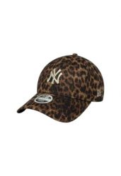 Czapka baseballowa damska New York Yankees New Era 9Forty Cosy Leopard. Brązowe czapki damskie New Era, bez wzorów, z materiału, eleganckie. Za 173.50 zł.