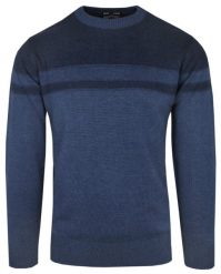 Klasyczny Sweter - Wełna z Akrylem - Pako Jeans - Granatowy. Niebieskie swetry męskie Pako Jeans, l, bez wzorów, z bawełny, biznesowe, bez kołnierzyka, bez ramiączek. Za 169.00 zł.