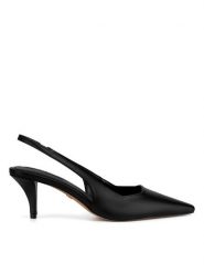 Nine West Czółenka WFA3377-1 Czarny. Czarne czółenka damskie Nine West, bez wzorów, ze skóry, bez obcasa, bez zapięcia. Za 149.99 zł.