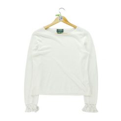 Damski biały sweter lniany. Białe swetry nierozpinane damskie Ralph Lauren, l, bez wzorów, ze lnu, eleganckie, bez kołnierzyka, bez ramiączek. Za 136.28 zł.