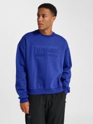 Bluza Hummel Boxy Logo. Niebieskie bluzy damskie Hummel, xs, bez wzorów, z bawełny, sportowe, bez ramiączek, bez kaptura. Za 290.25 zł.