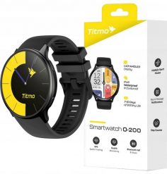 Smartwatch Kiano Smartwatch Titmo O-200 GPS AMOLED Bluetooth IP68 czarny. Czarne zegarki smartwatch Kiano, bez wzorów. Za 229.00 zł.