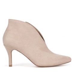 Botki Jenny Fairy. Brązowe botki damskie Jenny Fairy, bez wzorów, bez obcasa, na szpilce, bez zapięcia. Za 149.99 zł.