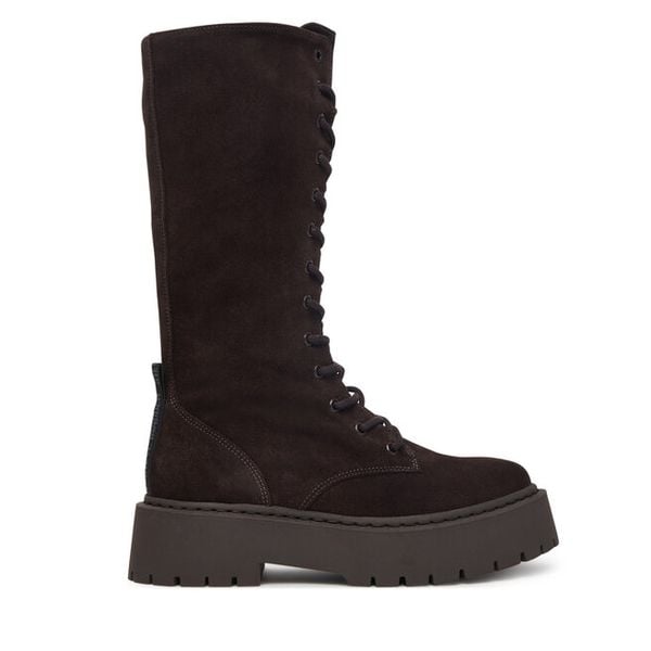 Trzewiki Steve Madden. Brązowe botki damskie Steve Madden, bez wzorów, bez obcasa, na płaskiej podeszwie, bez zapięcia. Za 769.99 zł.