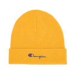 Czapka zimowa unisex Champion Beanie żółta. Żółte czapki damskie Champion, na zimę, bez wzorów, z materiału. Za 61.49 zł.