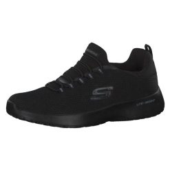 Buty do chodzenia męskie Skechers Dynamight. Czarne buty sportowe męskie Skechers, bez wzorów, bez zapięcia, trekkingowe. Za 199.99 zł.