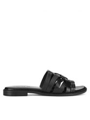 Lasocki Klapki EST-AFIONA-06 Czarny. Czarne klapki damskie Lasocki, bez wzorów, ze skóry, bez obcasa, bez zapięcia. Za 129.99 zł.
