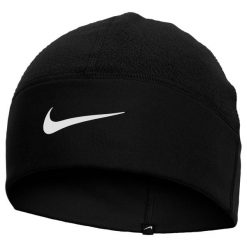 Czapka z polaru Nike Therma-Fit. Czarne czapki damskie Nike, bez wzorów, z materiału, eleganckie. Za 119.99 zł.