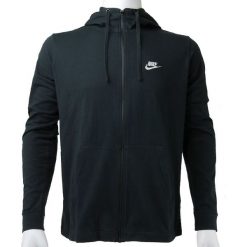 Nike M NSW Hoodie FZ JSY Club 861754-010. Czarne bluzy męskie Nike, l, bez wzorów, z bawełny, bez kaptura, climacool (adidas). W wyprzedaży za 179.99 zł.