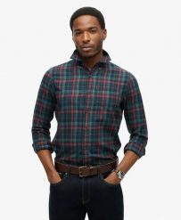 Superdry Koszula Vintage w Kratę z Bawełny Organicznej. Niebieskie koszule damskie Superdry, xl, bez wzorów, z bawełny, klasyczne, bez kołnierzyka, bez ramiączek. Za 314.00 zł.