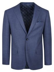Taliowana Marynarka - Zapinana na Dwa Guziki - Victorio - Ciemnoniebieska. Niebieskie garnitury męskie Victorio, bez wzorów, z elastanu. Za 599.00 zł.