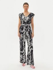 Desigual Kombinezon Macroflor 24WWPWX0 Czarny Regular Fit. Czarne sukienki damskie Desigual, m, bez wzorów, z wiskozy, bez kołnierzyka, bez ramiączek. Za 369.99 zł.
