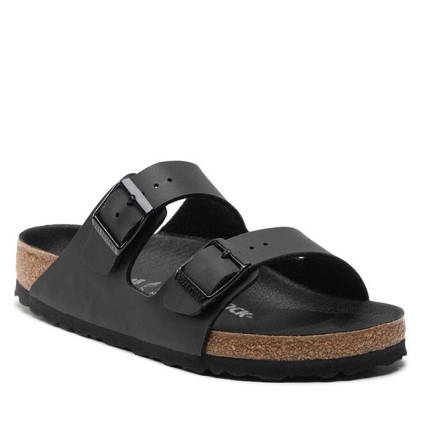 Klapki Birkenstock. Czarne klapki damskie Birkenstock, bez wzorów, bez zapięcia. Za 449.99 zł.