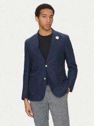 BOSS Marynarka C-Huge-Peak-252 50540516 Granatowy Slim Fit. Niebieskie garnitury męskie Boss, m, bez wzorów, ze lnu, bez kołnierzyka, bez ramiączek. Za 1,419.00 zł.