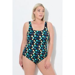 Damskie Strój kąpielowy kropki bez miękkich miseczek okrągły dekolt. Czarne stroje kąpielowe damskie Ulla Popken, plus size, bez wzorów, z elastanu. Za 199.99 zł.