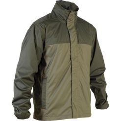 Kurtka outdoor wodoodporna Solognac 100. Brązowe kurtki męskie SOLOGNAC, l, bez wzorów, z materiału, sportowe, bez kaptura. Za 149.99 zł.