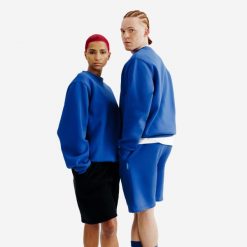 Bluza okrągły dekolt unisex Elementals. Niebieskie bluzy damskie Decathlon, xl, bez wzorów, z bawełny, bez ramiączek, bez kaptura. Za 149.99 zł.