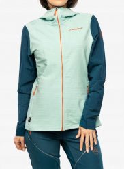 Kurtka skiturowa damska La Sportiva Descender Storm Jkt - iceberg/storm blue. Niebieskie kurtki sportowe damskie La Sportiva, bez wzorów, bez ramiączek, bez kaptura, narciarskie. Za 713.36 zł.