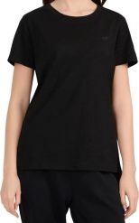 4f Koszulka damska 4F F3308 czarna 4FWMM00TTSHF3308 20S L. Czarne bluzki damskie 4F, l, bez wzorów, bez kołnierzyka, bez ramiączek. Za 43.18 zł.