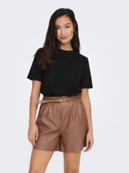 ONLY T-Shirt 15270390 Czarny Regular Fit. Czarne t-shirty damskie ONLY, s, bez wzorów, z bawełny, bez kołnierzyka, bez ramiączek. Za 49.99 zł.