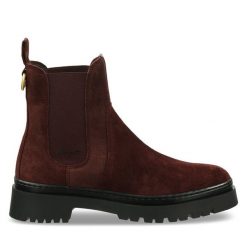 Sztyblety Gant. Czerwone botki damskie GANT, bez wzorów, bez obcasa, na płaskiej podeszwie, bez zapięcia. Za 539.99 zł.