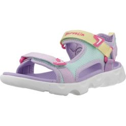 Sandały GARVALIN 262770G Fioletowy. Fioletowe sandały damskie Garvalin, bez wzorów, z materiału, bez obcasa, bez zapięcia. Za 140.99 zł.