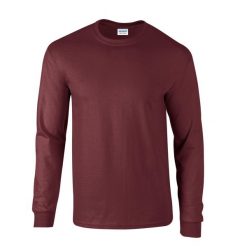 Ultra Bawełniana Koszulka Z Długim Rękawem Unisex Dla Dorosłych. Brązowe bluzki damskie GILDAN, m, bez wzorów, z bawełny, sportowe, bez kołnierzyka, bez ramiączek. Za 60.99 zł.