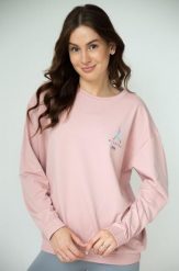 Bluza dresowa damska dłuższa 2skin I love pilates pink. Czerwone bluzy damskie 2SkIN, uniwersalny, bez wzorów, z bawełny, eleganckie, bez ramiączek, bez kaptura. Za 249.00 zł.