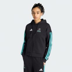Bluza Z Kapturem Mercedes - Amg Petronas Formula 1 Team Dna Full Zip. Czarne bluzy damskie Adidas, m, bez wzorów, sportowe, bez ramiączek, z kapturem. Za 279.00 zł.