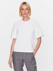Peserico T-Shirt S06654J0 Biały Regular Fit. Białe t-shirty damskie Peserico, s, bez wzorów, z bawełny, bez kołnierzyka, bez ramiączek. Za 919.99 zł.