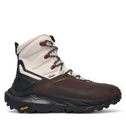 Trekkingi Hoka. Brązowe botki męskie HOKA, bez wzorów, z gore-texu, bez obcasa, bez zapięcia. Za 1,199.00 zł.